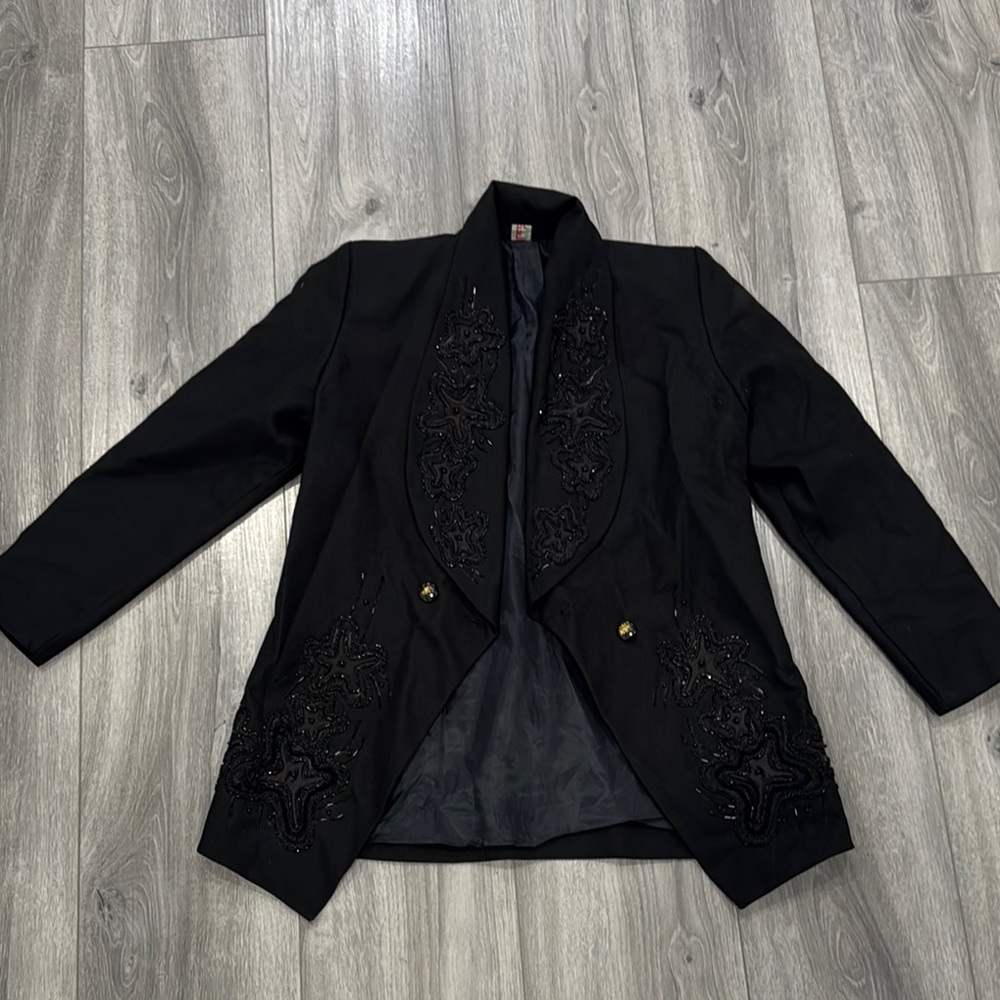 Elegant Black Embellished Women's Jacket